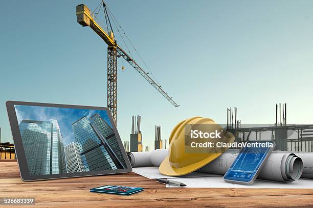 Building Site Stock Photo - Download Image Now - Construction Site, Construction Industry, Technology