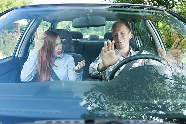 istock Couple in car having fight 526683453