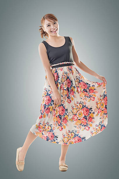istock Attractive Asian woman with maxi dresses 526683883