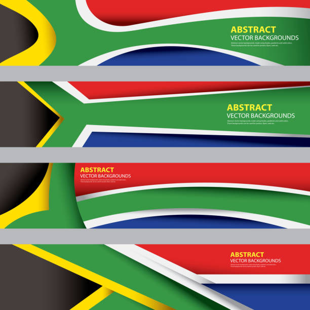 ilustraciones, imágenes clip art, dibujos animados e iconos de stock de fondo abstracto de sudáfrica, vector s.africa bandera (bandera) - flag south african flag south africa national flag