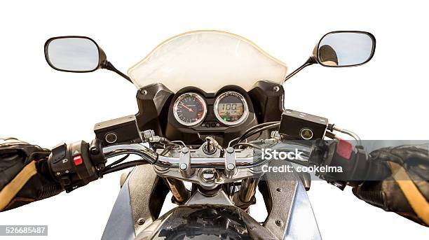 Biker Firstperson View Isolated Stock Photo - Download Image Now - Motorcycle, Speedometer, Adventure