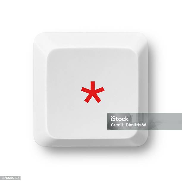 Asterisk Computer Key Isolated On White Stock Photo - Download Image Now - Asterisk, Icon, Close-up