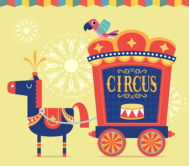 Vector illustration of Circus Wagon