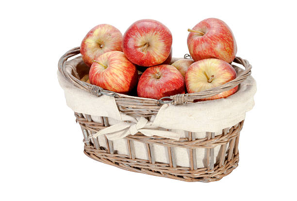 istock Woven Lined Wicker Basket Filled with Red Apples 526686785