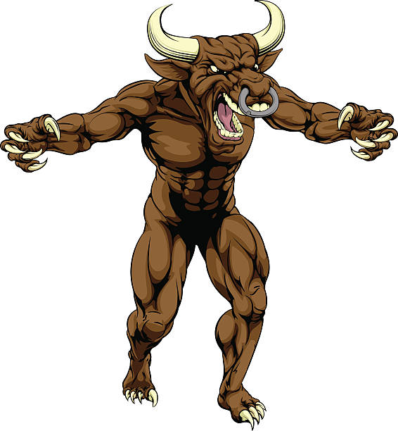 ブルのマスコット爪出力 - texas longhorn cattle horned bull long点のイラスト素材／クリップアート素材／マンガ素材／アイコン素材