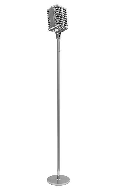 istock Vintage Metallic Microphone isolated on white background 526688913
