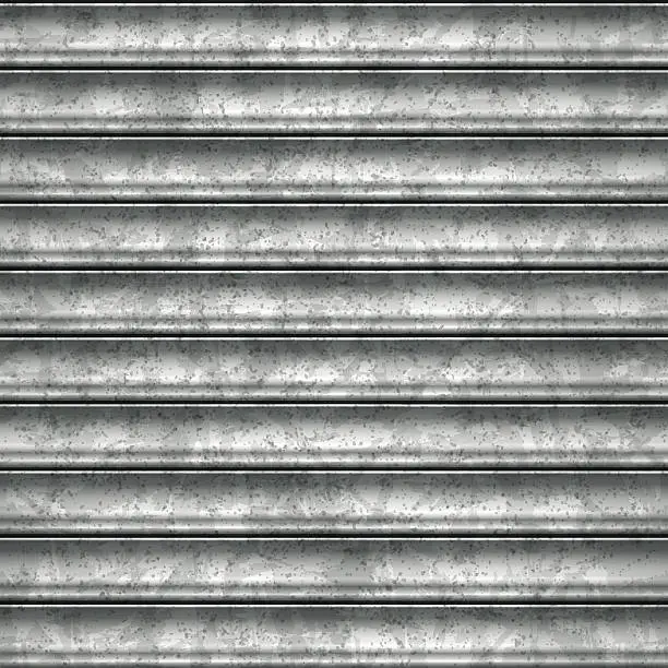 Vector illustration of seamless metallic sheet garage door background_vector