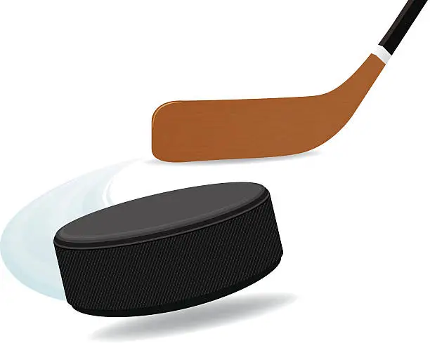 Vector illustration of Hockey Stick and Puck