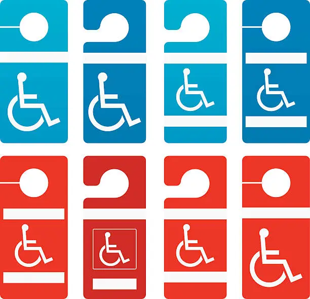 Vector illustration of Disabled Parking Signs