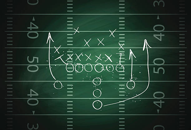 piłka nożna gry - american football football blackboard play stock illustrations