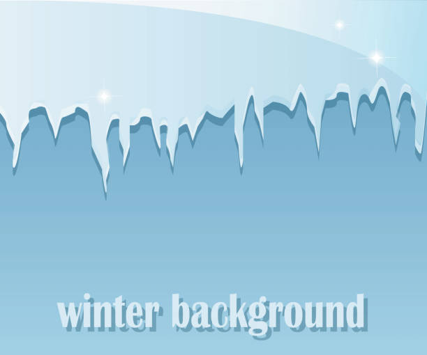 illustrazioni stock, clip art, cartoni animati e icone di tendenza di sfondo invernale con icicles - icicle ice backgrounds melting