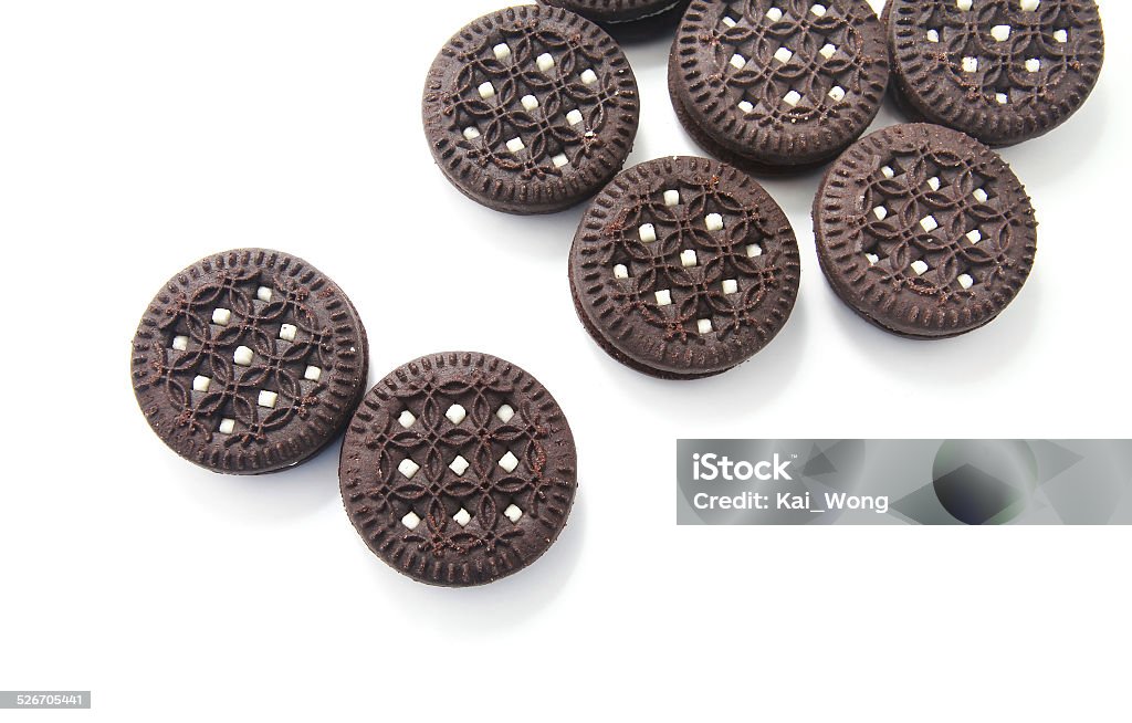 Chocolate cookies Chocolate cookies with creme filing isolated on white Baking Stock Photo