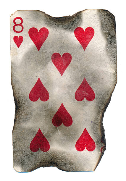 istock old grunge burned playing card eight of  hearts 526706325
