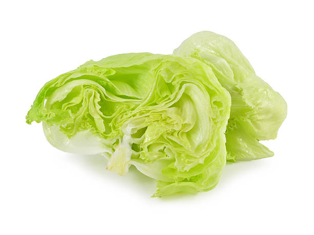 istock Green Iceberg lettuce on White Background 526707515