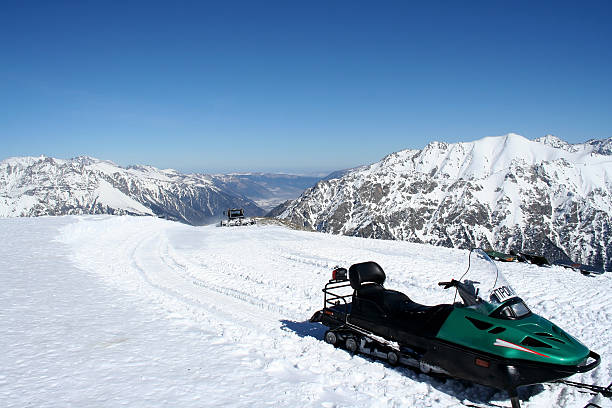 istock Snowmobile with an inscription 