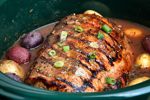 istock Delicious Pot Roast Dinner in a Crock Pot 526708313