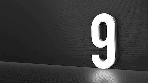 istock Luxury Design 3d number 9 with floor and wall 526710026