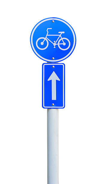 istock Bicycle lane sign isolated on white background. 526710834