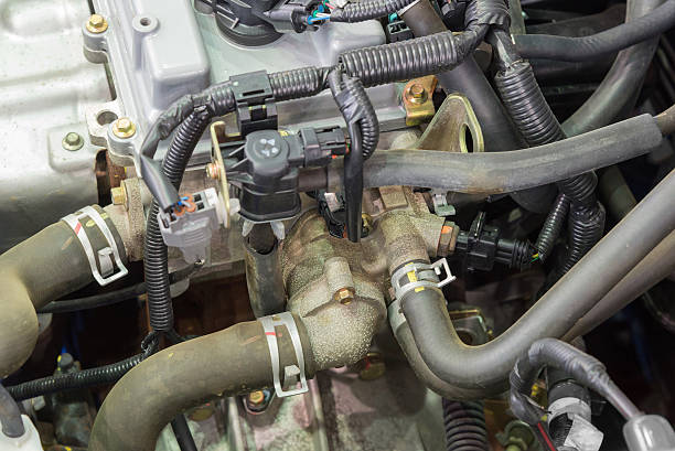 istock Details of  new car engine and attachments 526711122