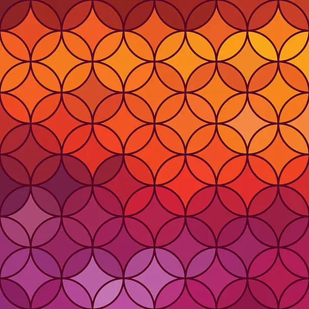 Vector illustration of Stained glass vector circle background.