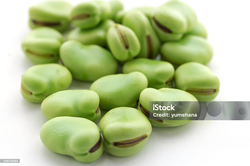 raw broad beans isolated on white Agriculture Stock Photo