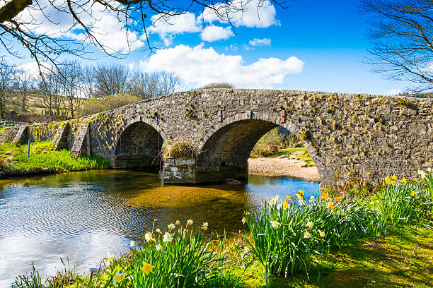 Old Bridge - Dartmoor A road bridge at 'Two Bridges' in the middle of Dartmoor, Devon, UK. dartmoor photos stock pictures, royalty-free photos & images