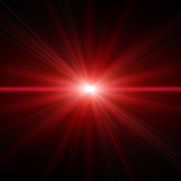 Paar aardbeving selecteer Red Star Light Stock Photo - Download Image Now - Red, Lens Flare, Black  Background - iStock
