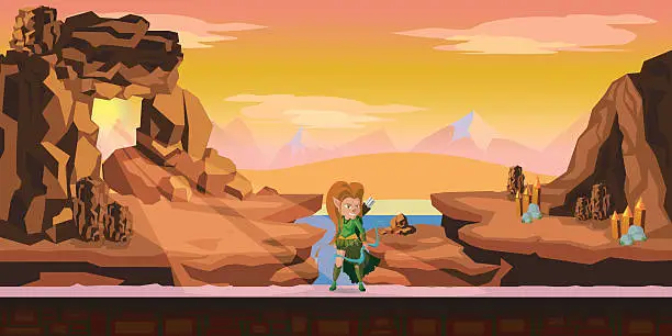 Vector illustration of game background 2d