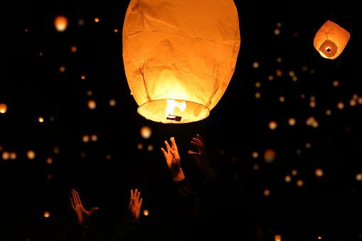 Hundreds of lantern at a festival