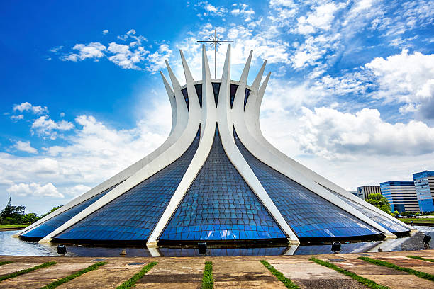 Cathedral of Brasilia, Capital of Brazil Brasilia, Brazil - November 17, 2015: Cathedral of Brasilia, designed by Brazilian architect Oscar Niemeyer in Brasilia, capital of Brazil. brasilia stock pictures, royalty-free photos & images