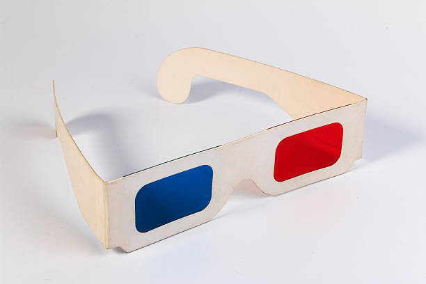 istock Used 3D paper glasses isolated on white background. 526718856