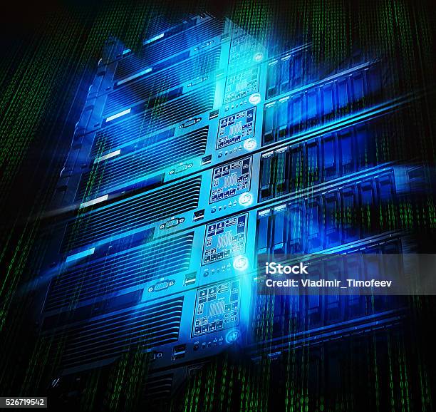 Blade Storage Supercomputer Of Data Center With Splash Stock Photo - Download Image Now