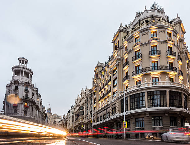 istock gran via madrid spain blur light trails flare storm 526719760