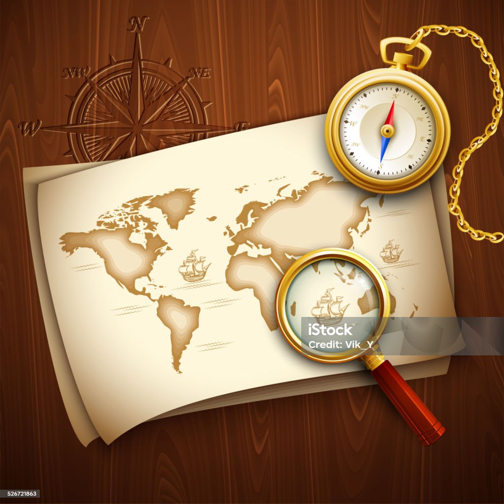 Old Map Path Vector Old Map Vector Illustration Stock Illustration - Download Image Now ...