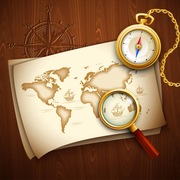 Old Map Graphics 600+ Old Fashioned Compass Old Map Backgrounds Stock Illustrations ...