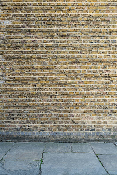 istock Brick wall and pedestrians walkway 526724142