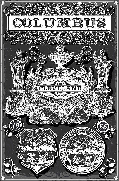 istock Vintage Blackboard Ohio Columbus Banners and Labels 526724323