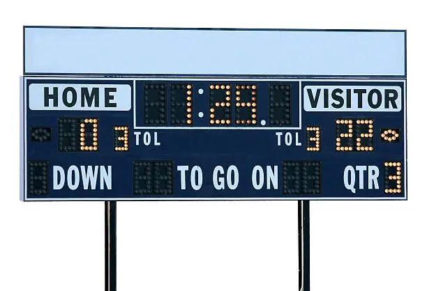 A football scoreboard