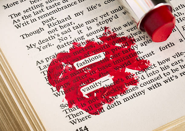 Lipstick smeared over W. Shakespeare's \