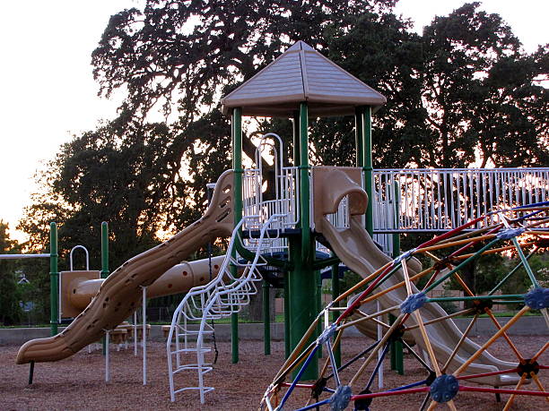 Playground At Sunset stock photo