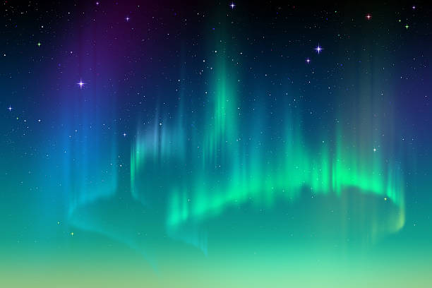 ilustrações de stock, clip art, desenhos animados e ícones de aurora boreal fundo abstrato, northern lights em polar ilustração do céu - australis