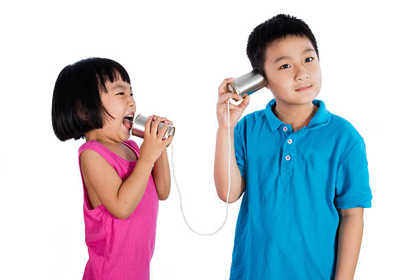 istock Asian Chinese Kid Playing with Tin Can Phone 526727644