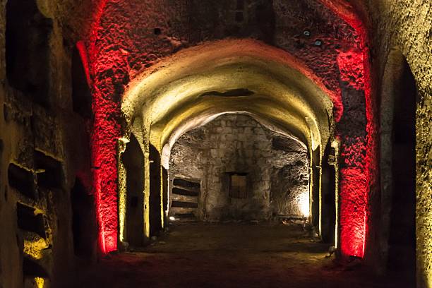 Catacombs of San Gennaro in Naples stock photo