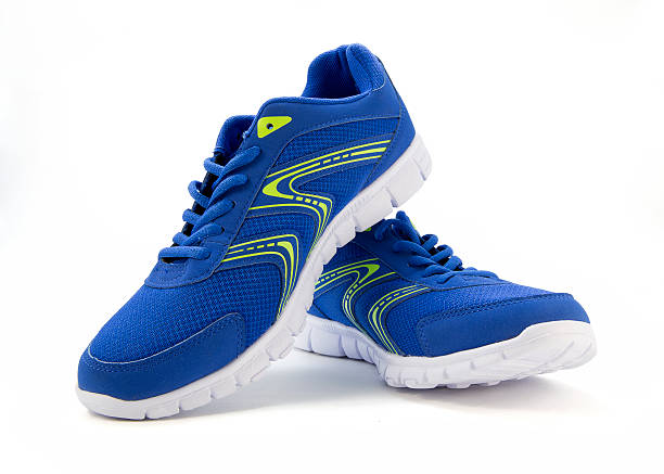 istock Blue sport shoes on a white background 526728444