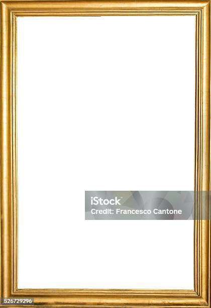 Golden Old Frame Simple Design Stock Photo - Download Image Now - Border - Frame, Construction Frame, Gold - Metal