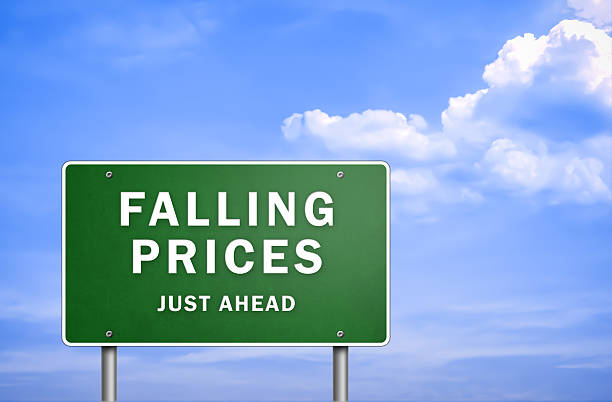 Falling prices - just ahead stock photo