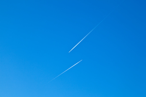 Aircrafts with condensation trail