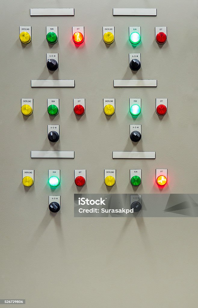 Indicator Light And Selective Switch On Electrical Control Panel Stock ...