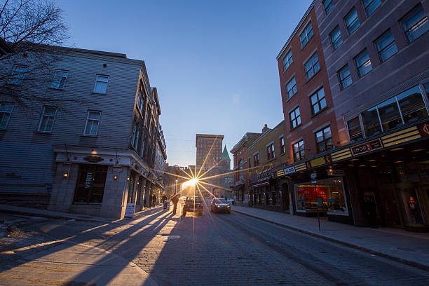 istock Quebec city downtown in winer 526729926
