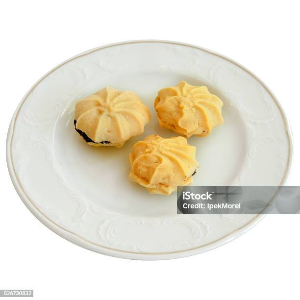 Delicious Patisserie Cookies In A White Plate Stock Photo - Download Image Now - Bakery, Baking, Brown